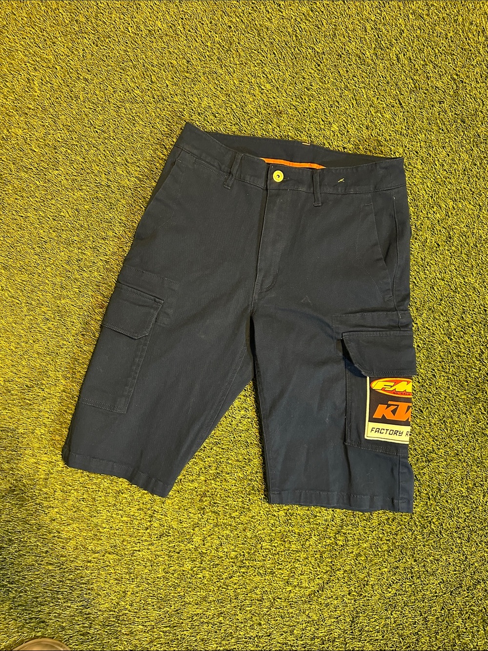 Rare Red Bull X KTM Racing Factory FMF Navy Blue Cargo Men’s Shorts Orange Sz 28